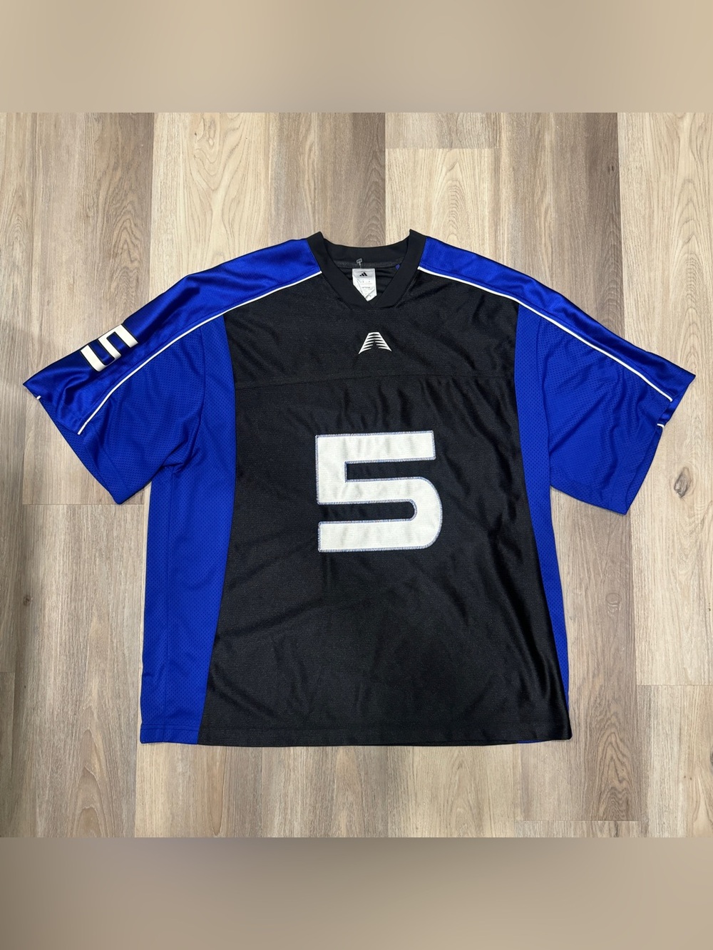 Adidas Anthony Edwards Short Sleeve Jersey Black Lucid Blue Sample Product Sz M